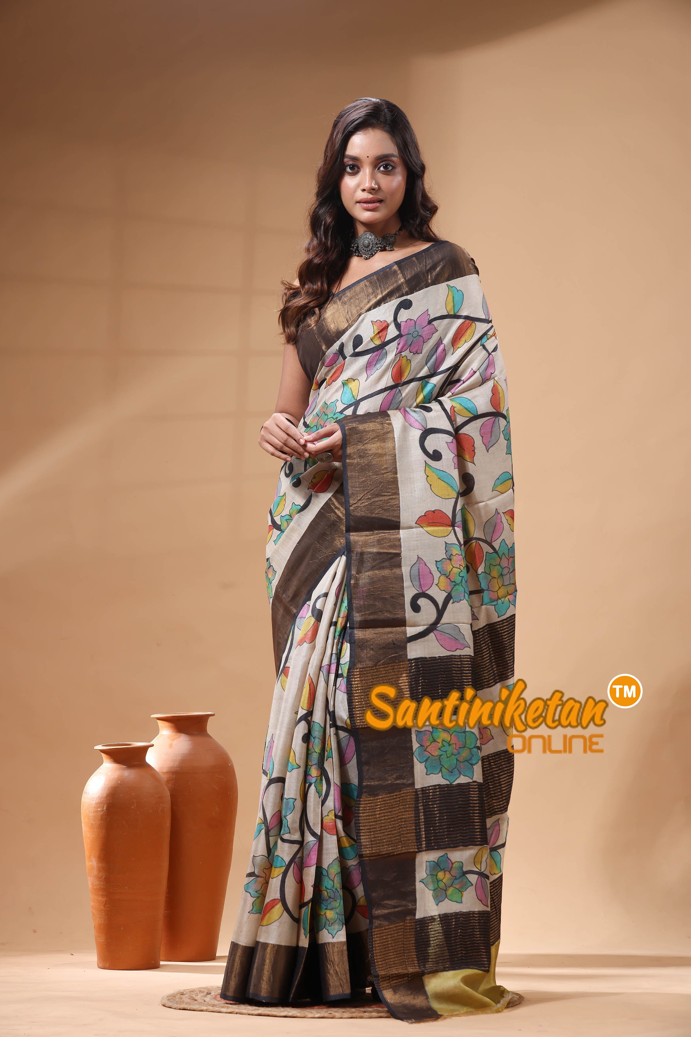 Pure Zari Tussar Hand Painted Saree SN2630026
