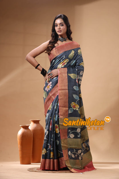 Pure Zari Tussar Hand Painted Saree SN2630113