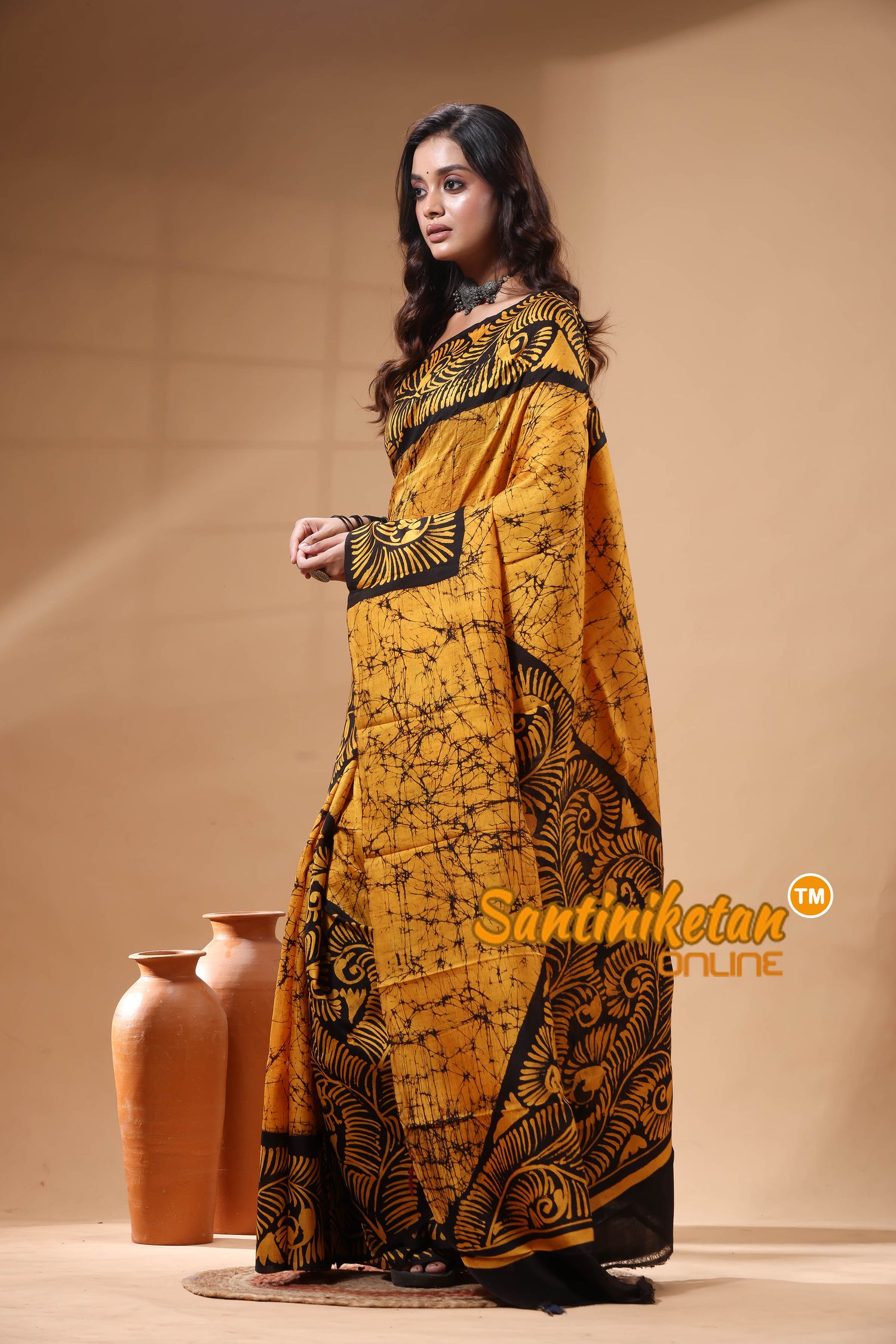 Hand Batik On Murshidabad Silk Saree SN2630155
