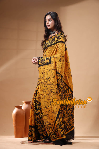 Hand Batik On Murshidabad Silk Saree SN2630155