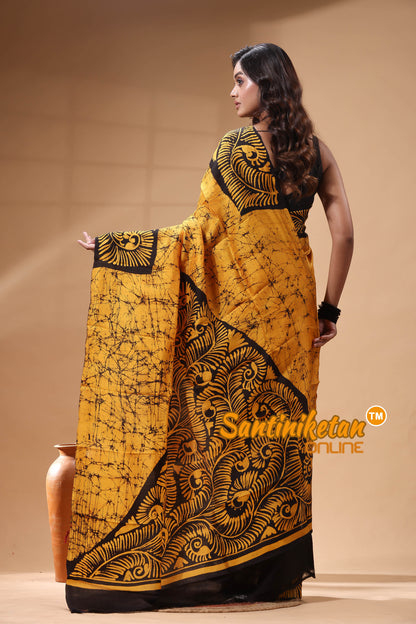 Hand Batik On Murshidabad Silk Saree SN2630155