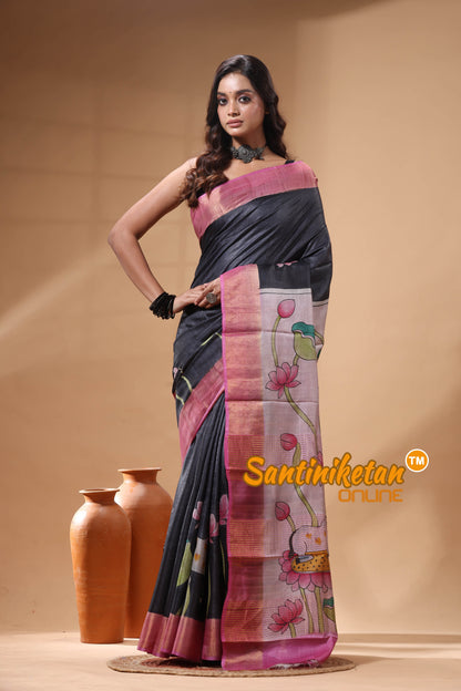 Pure Zari Tussar Hand Painted Saree SN2630173