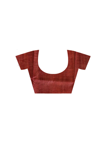 Pure Zari Tussar Hand Block Painted Saree SN2630293