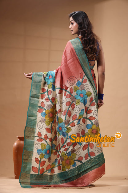 Pure Zari Tussar Hand Painted Saree SN2630347