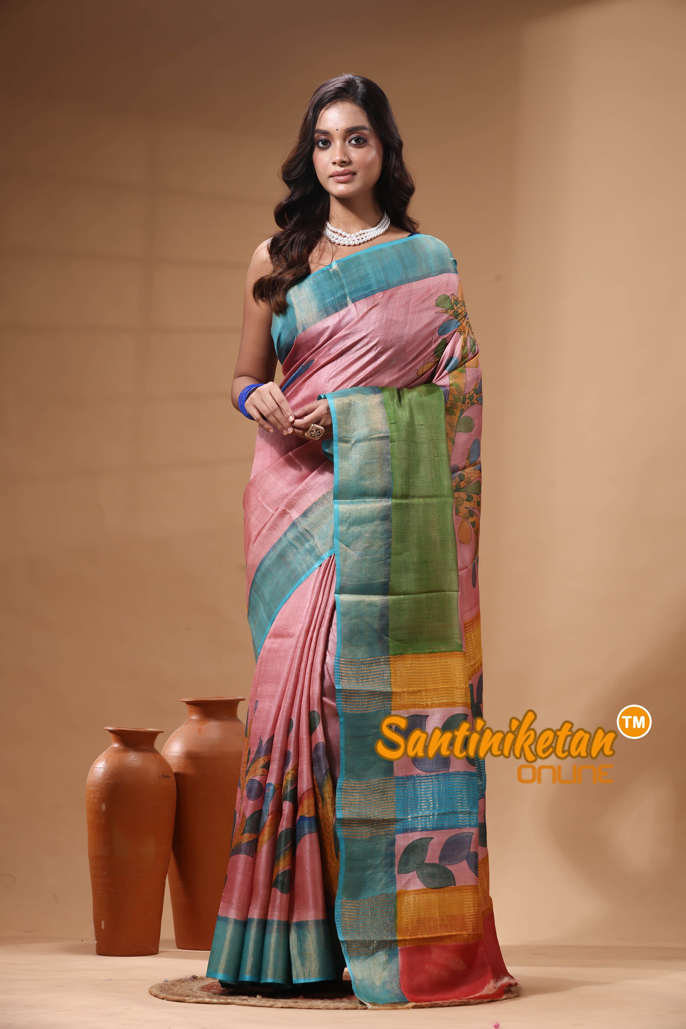 Pure Zari Tussar Hand Painted Saree SN2630365