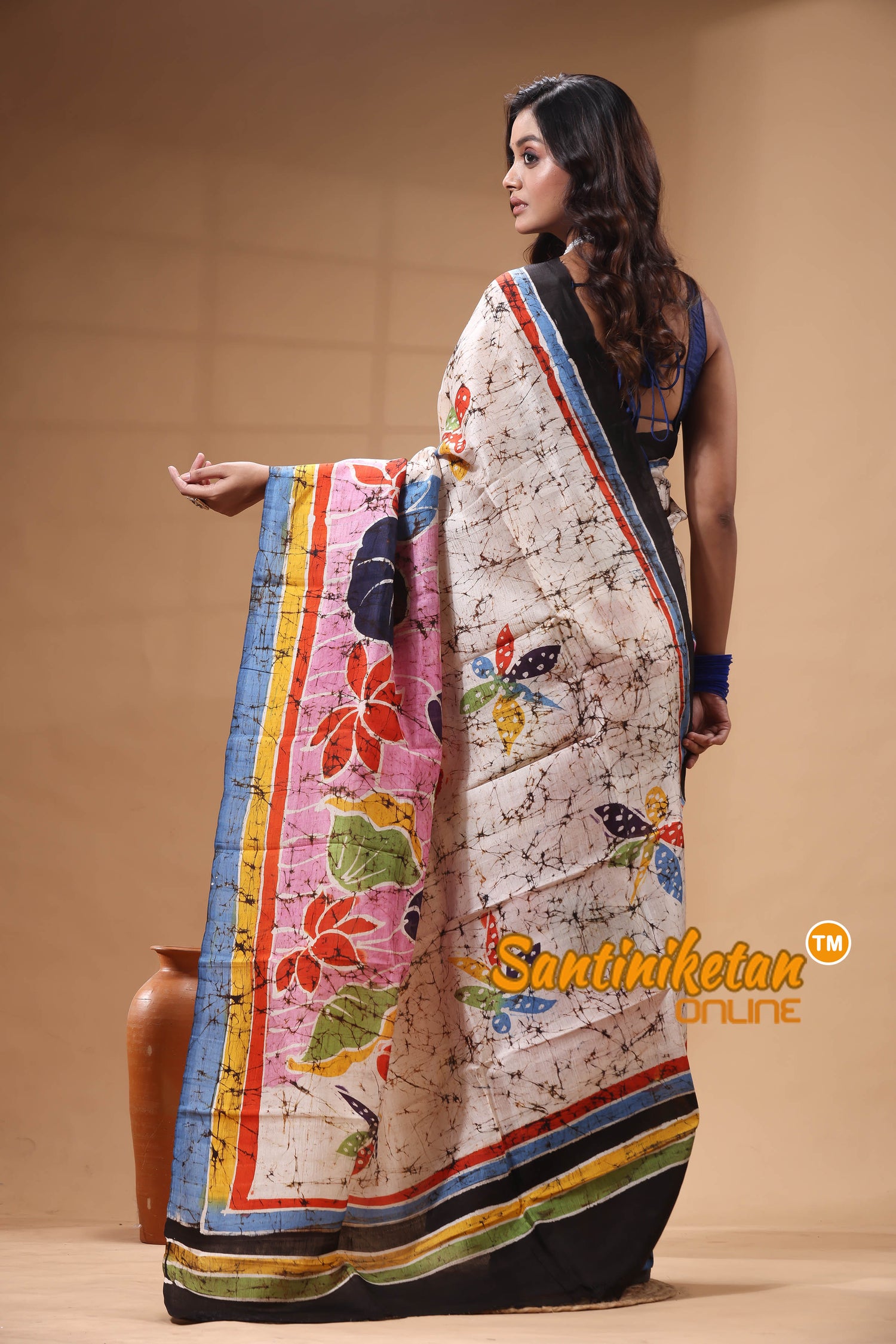Hand Batik On Murshidabad Silk Saree SN2630442