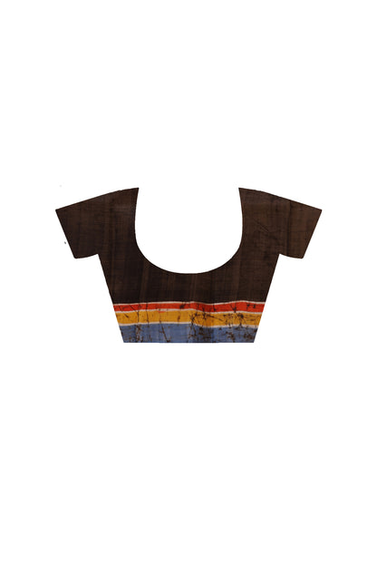 Hand Batik On Murshidabad Silk Saree SN2630442