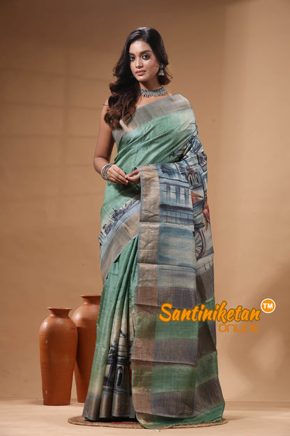 Pure Zari Tussar Hand Painted Saree SN2630448