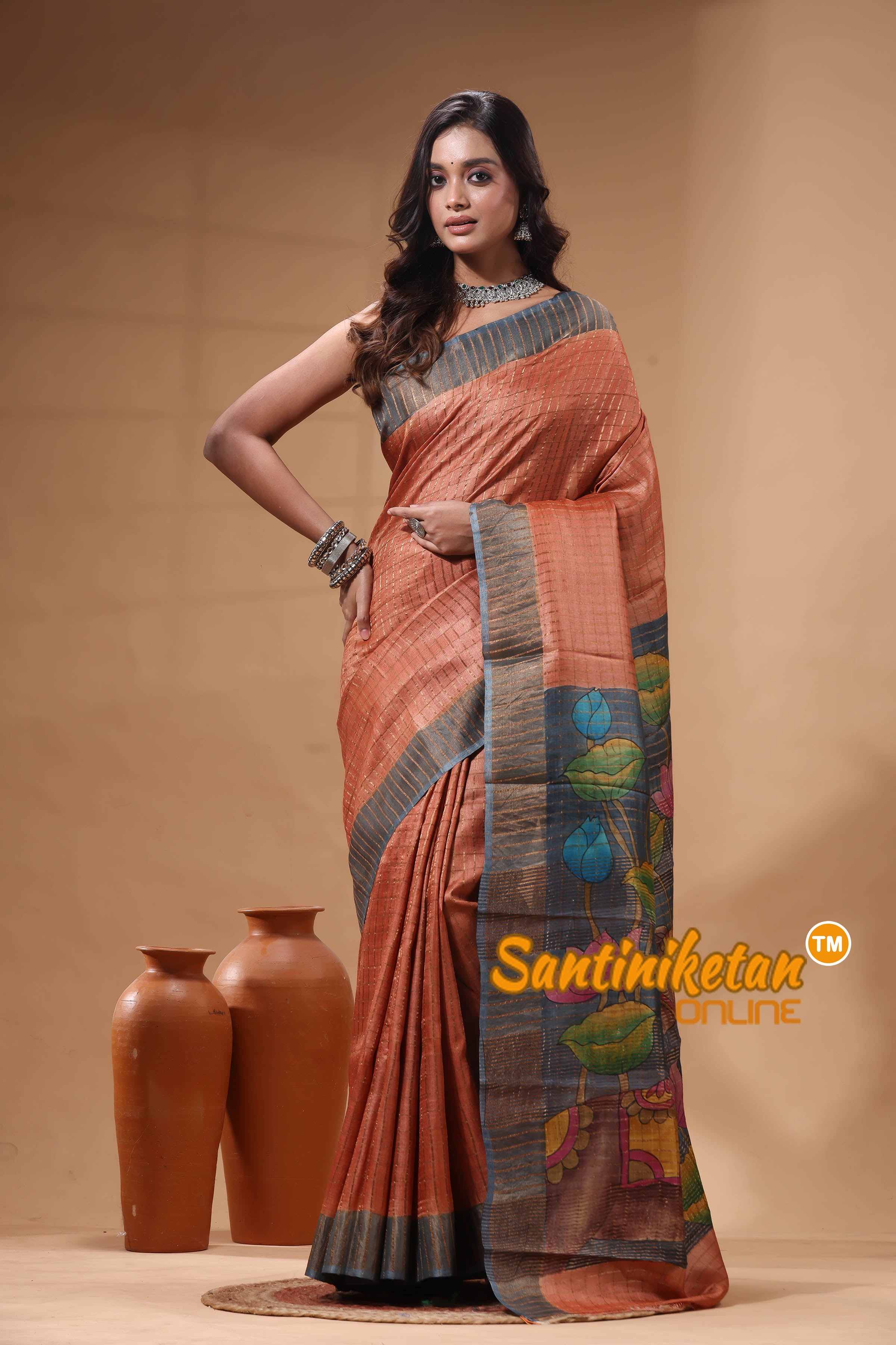 Pure Zari Tussar Hand Painted Saree SN2630479