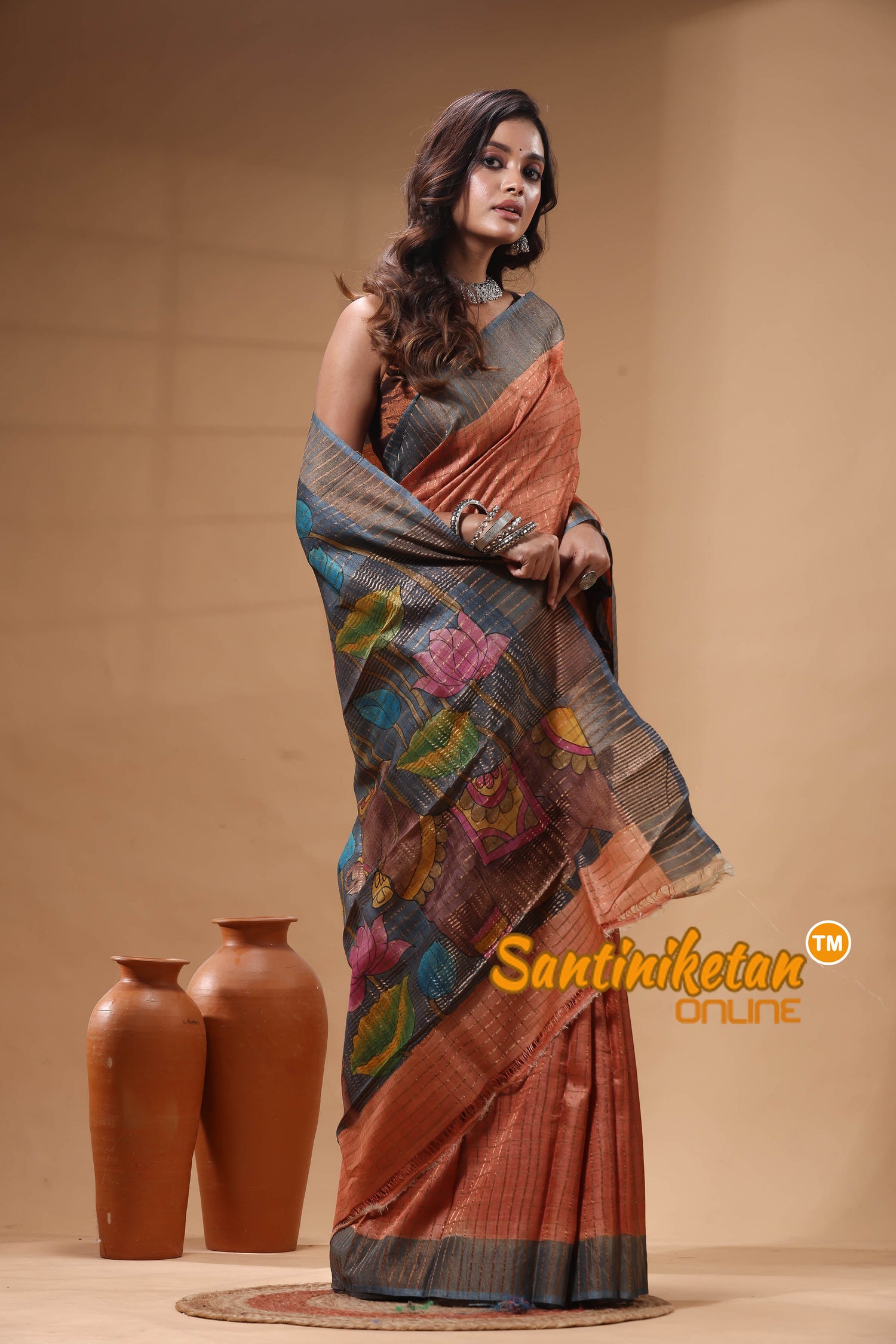 Pure Zari Tussar Hand Painted Saree SN2630479