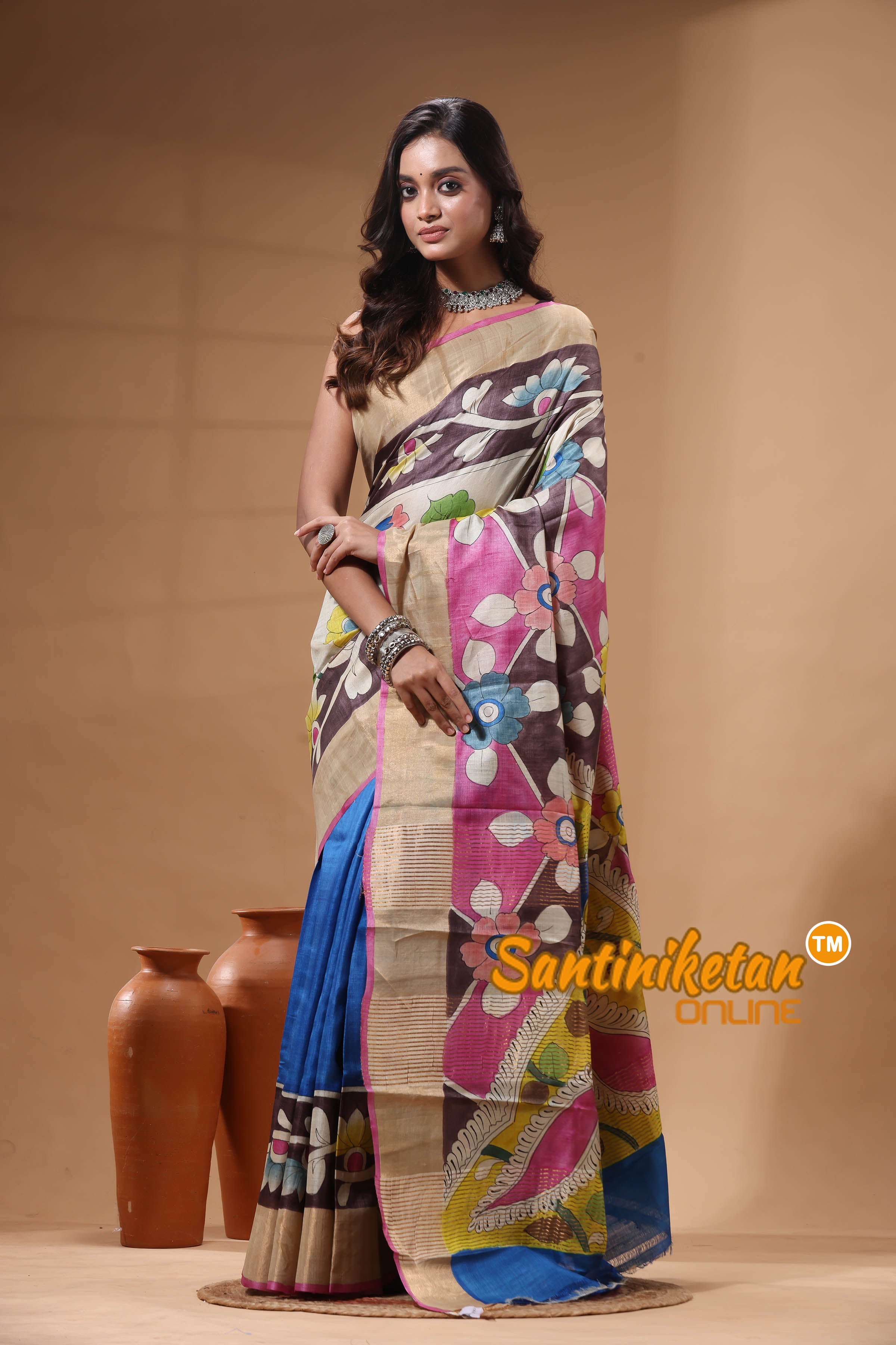 Pure Zari Tussar Hand Painted Saree SN2630485