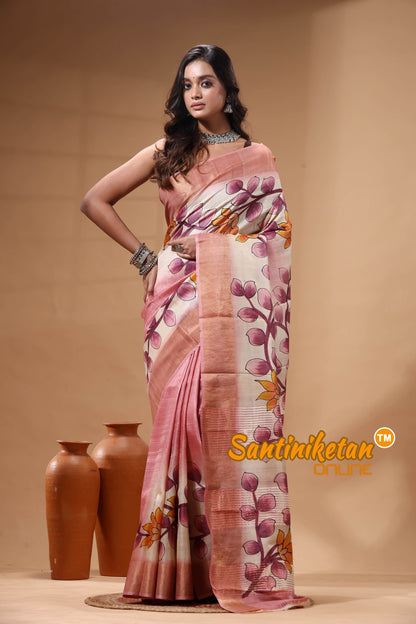 Pure Zari Tussar Hand Painted Saree SN2630503