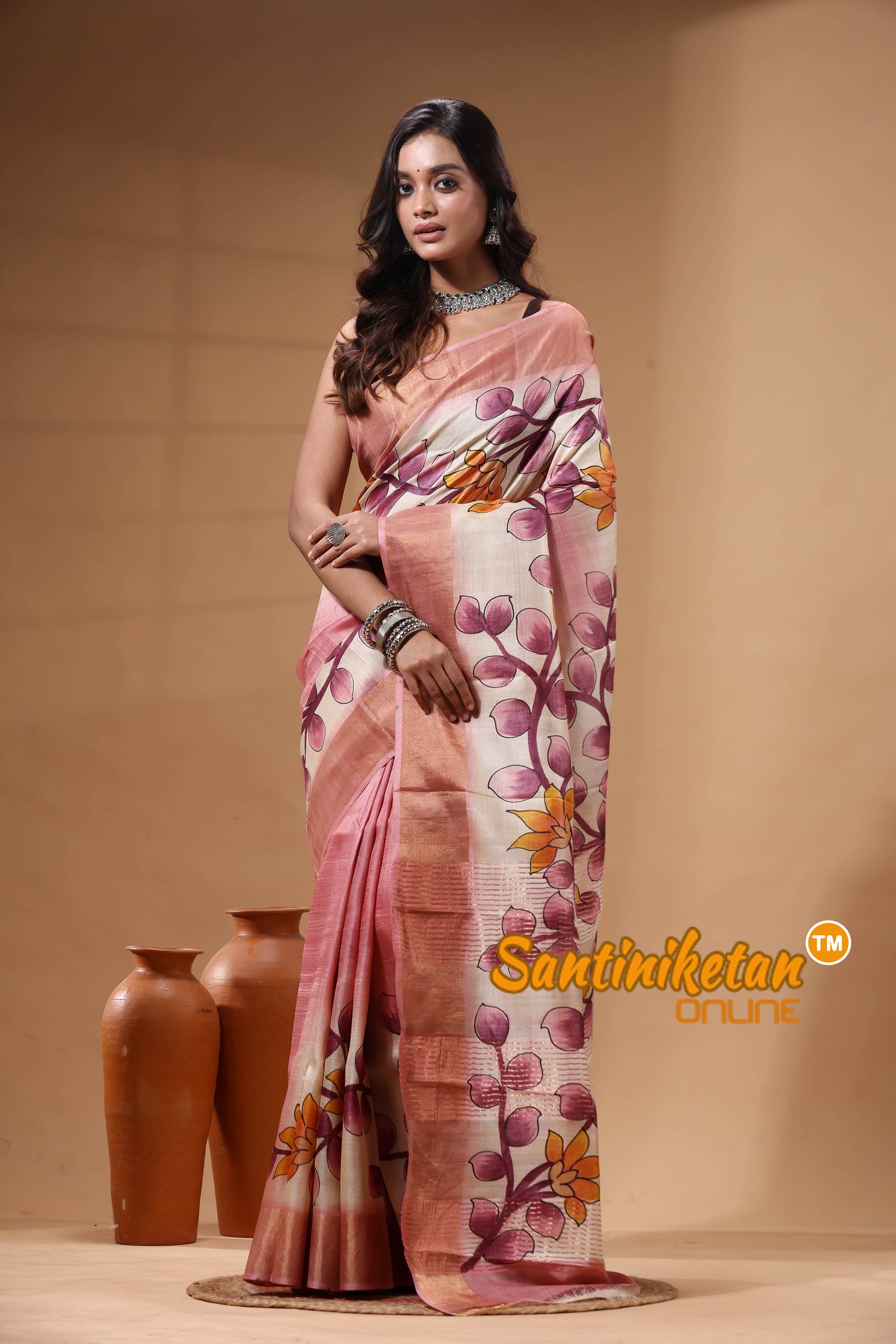 Pure Zari Tussar Hand Painted Saree SN2630503