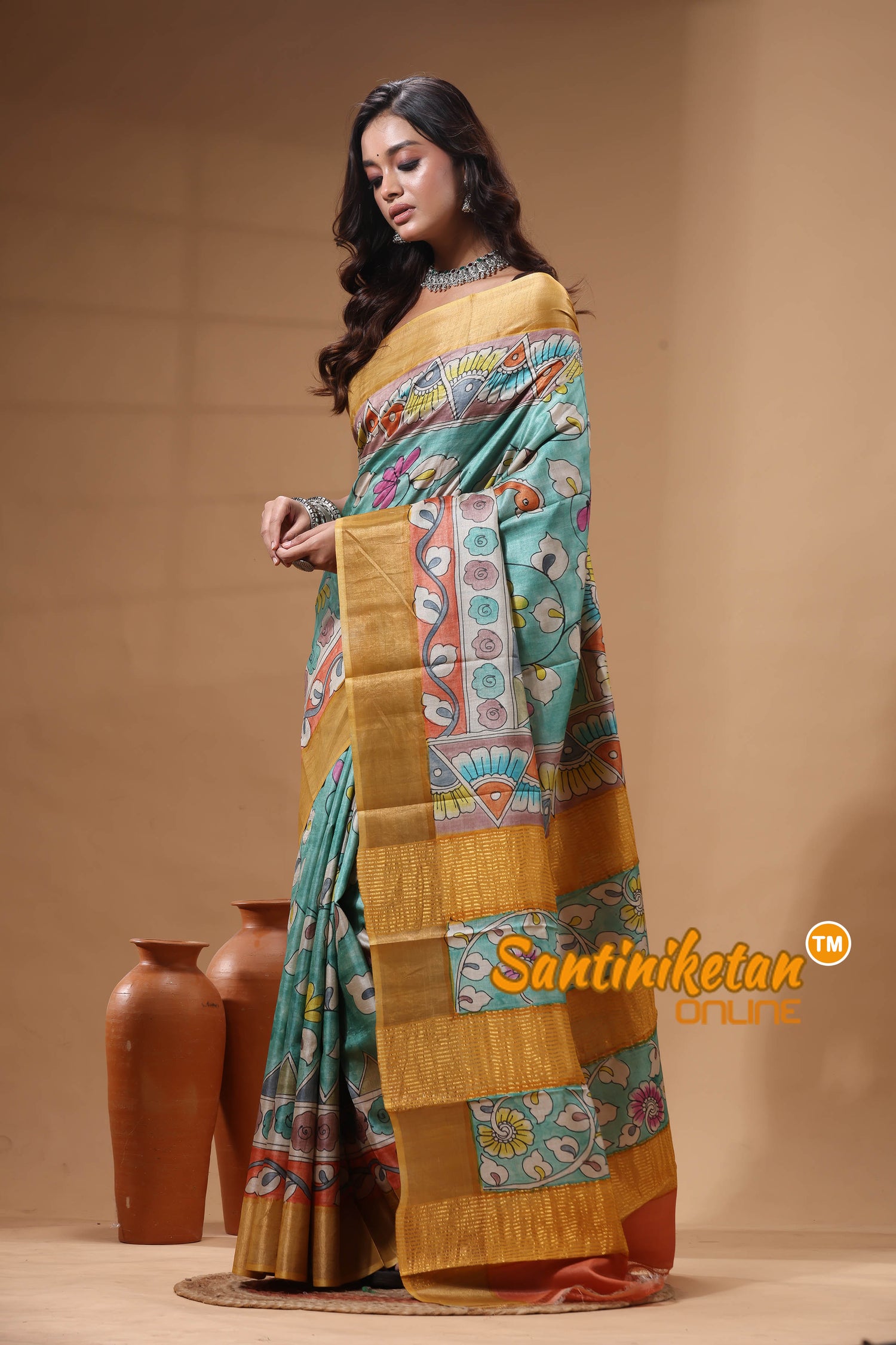 Pure Zari Tussar Hand Painted Saree SN2630546