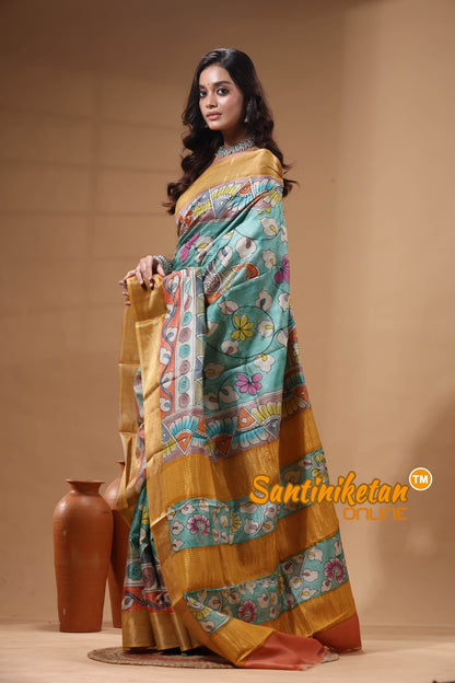 Pure Zari Tussar Hand Painted Saree SN2630546