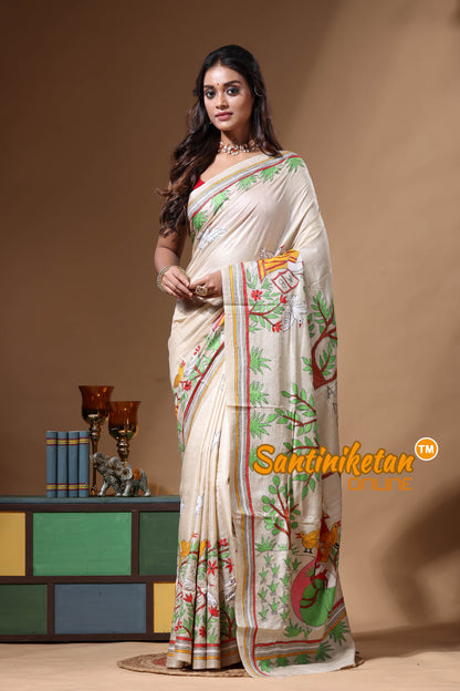 Pure Gachi Tussar Kantha Stitch Saree SN2630613