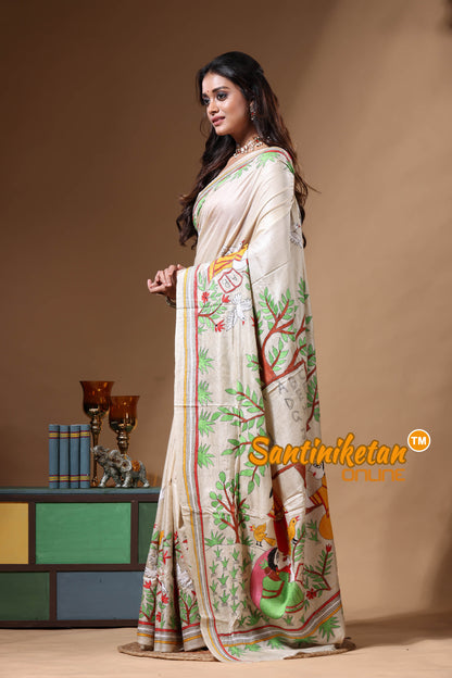 Pure Gachi Tussar Kantha Stitch Saree SN2630613