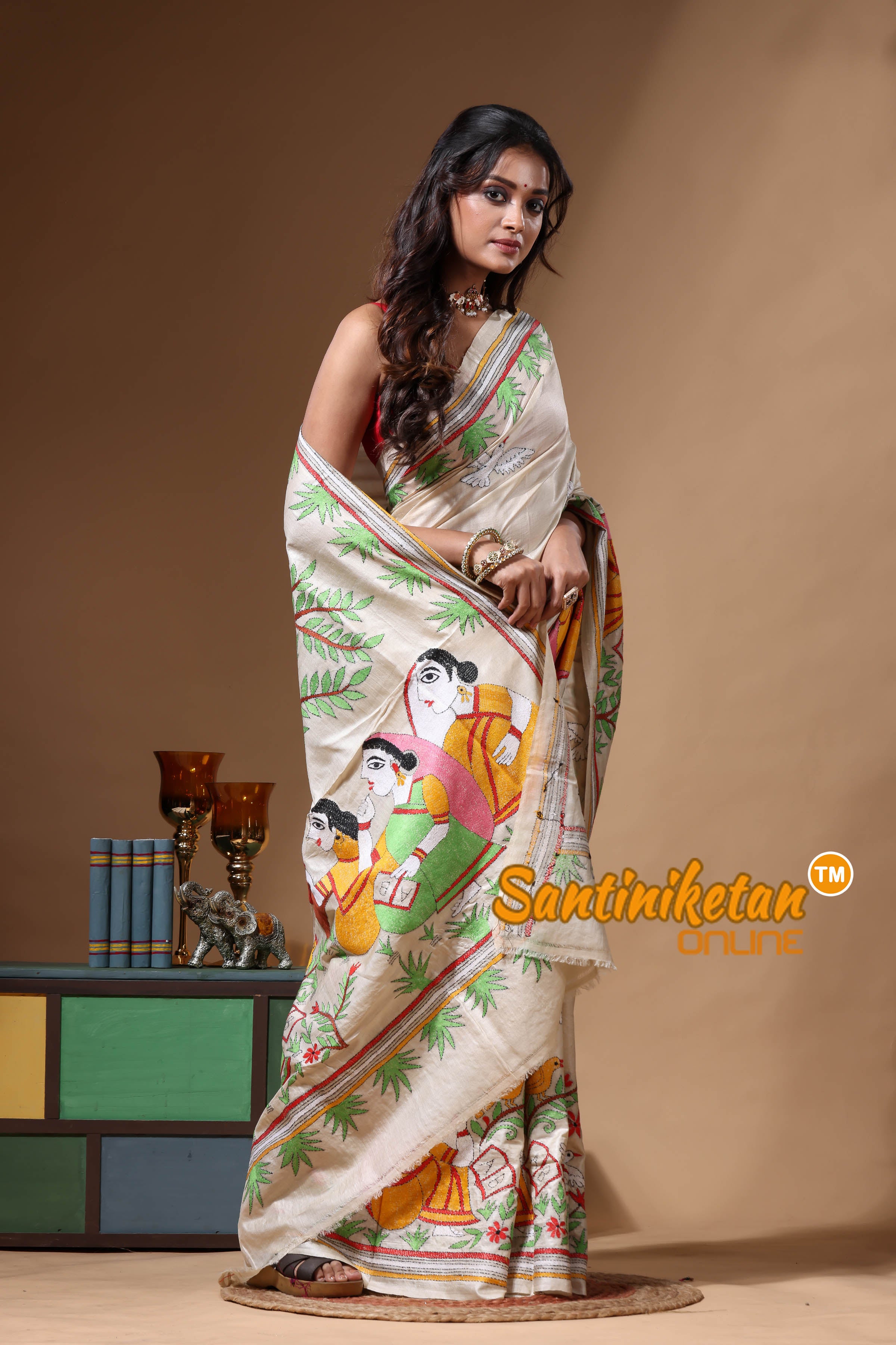 Pure Gachi Tussar Kantha Stitch Saree SN2630613