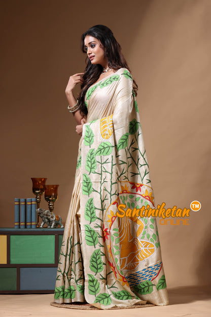 Pure Gachi Tussar Kantha Stitch Saree SN2630625