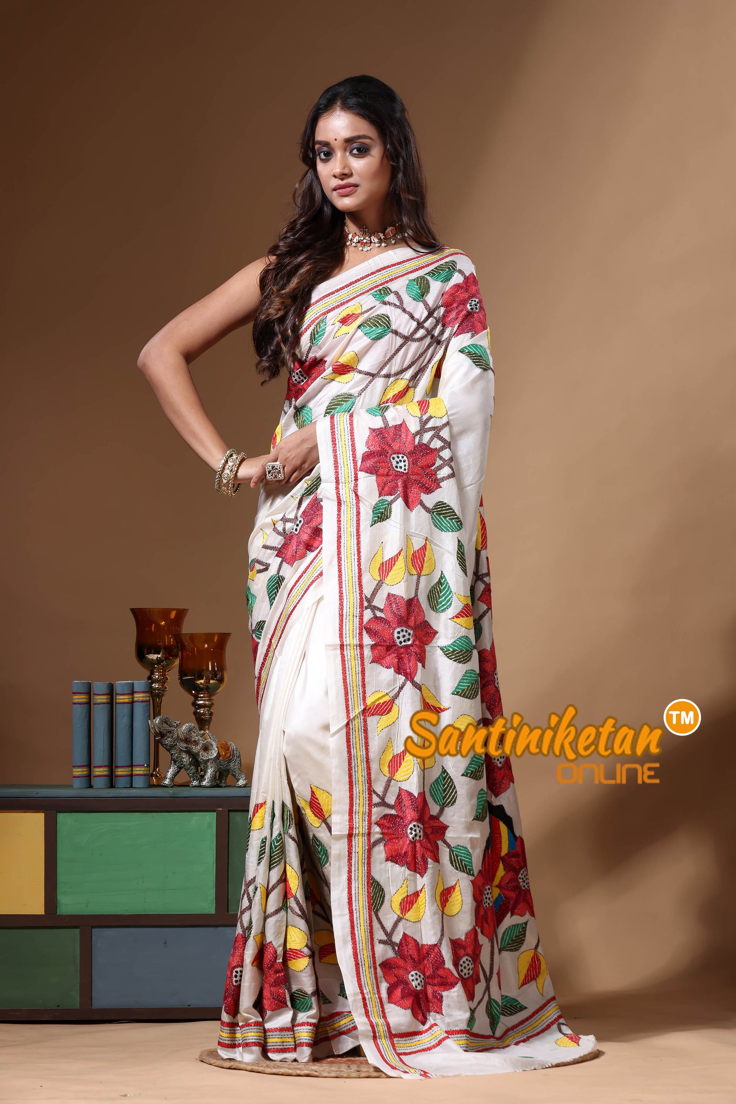 Pure Gachi Tussar Kantha Stitch Saree SN2630631
