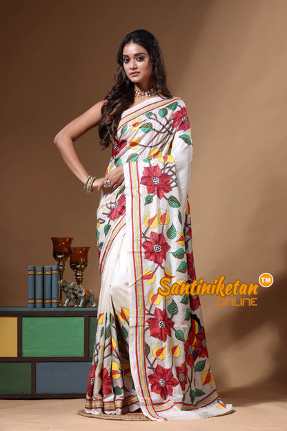 Pure Gachi Tussar Kantha Stitch Saree SN2630631