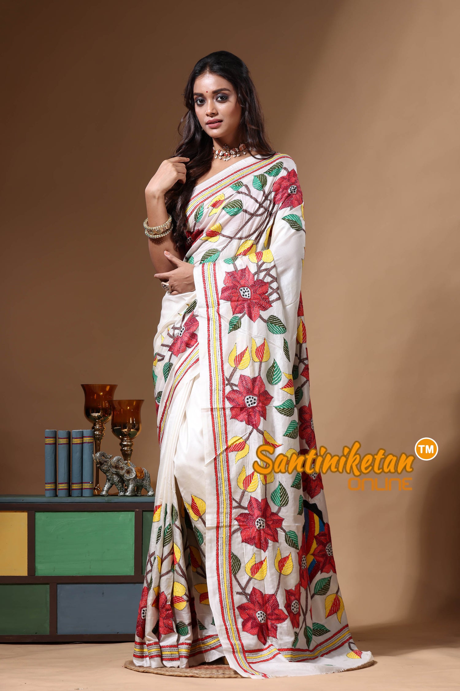 Pure Gachi Tussar Kantha Stitch Saree SN2630631