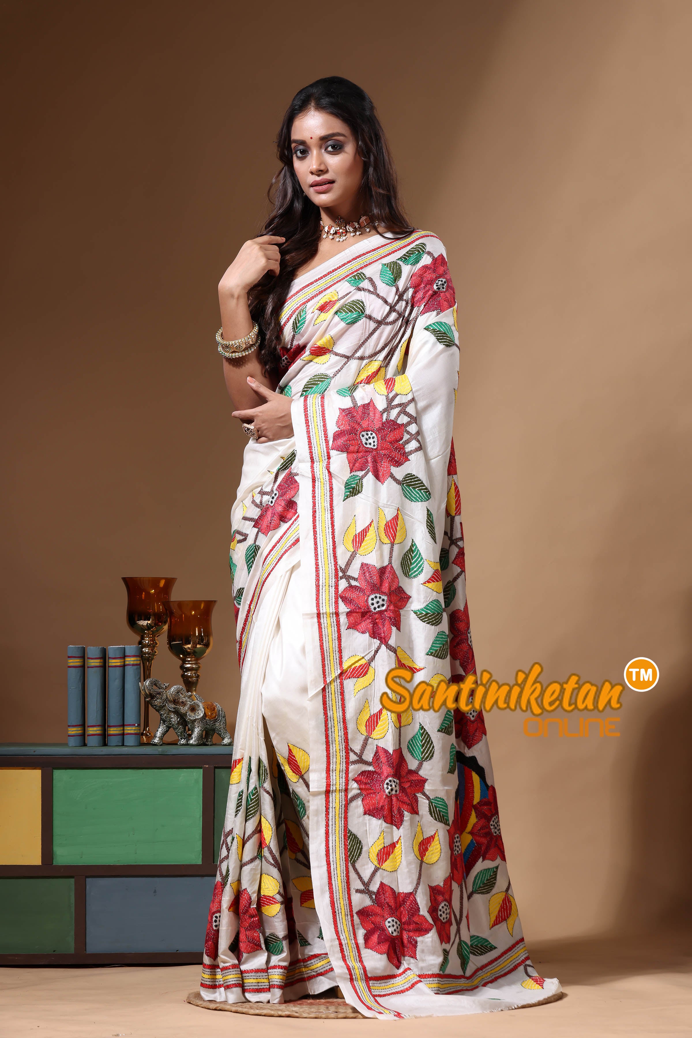 Pure Gachi Tussar Kantha Stitch Saree SN2630631