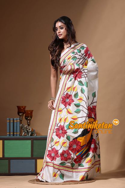 Pure Gachi Tussar Kantha Stitch Saree SN2630631