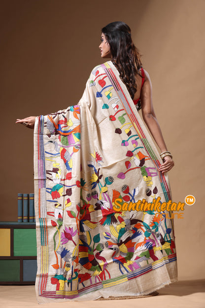 Pure Gachi Tussar Kantha Stitch Saree SN2630643