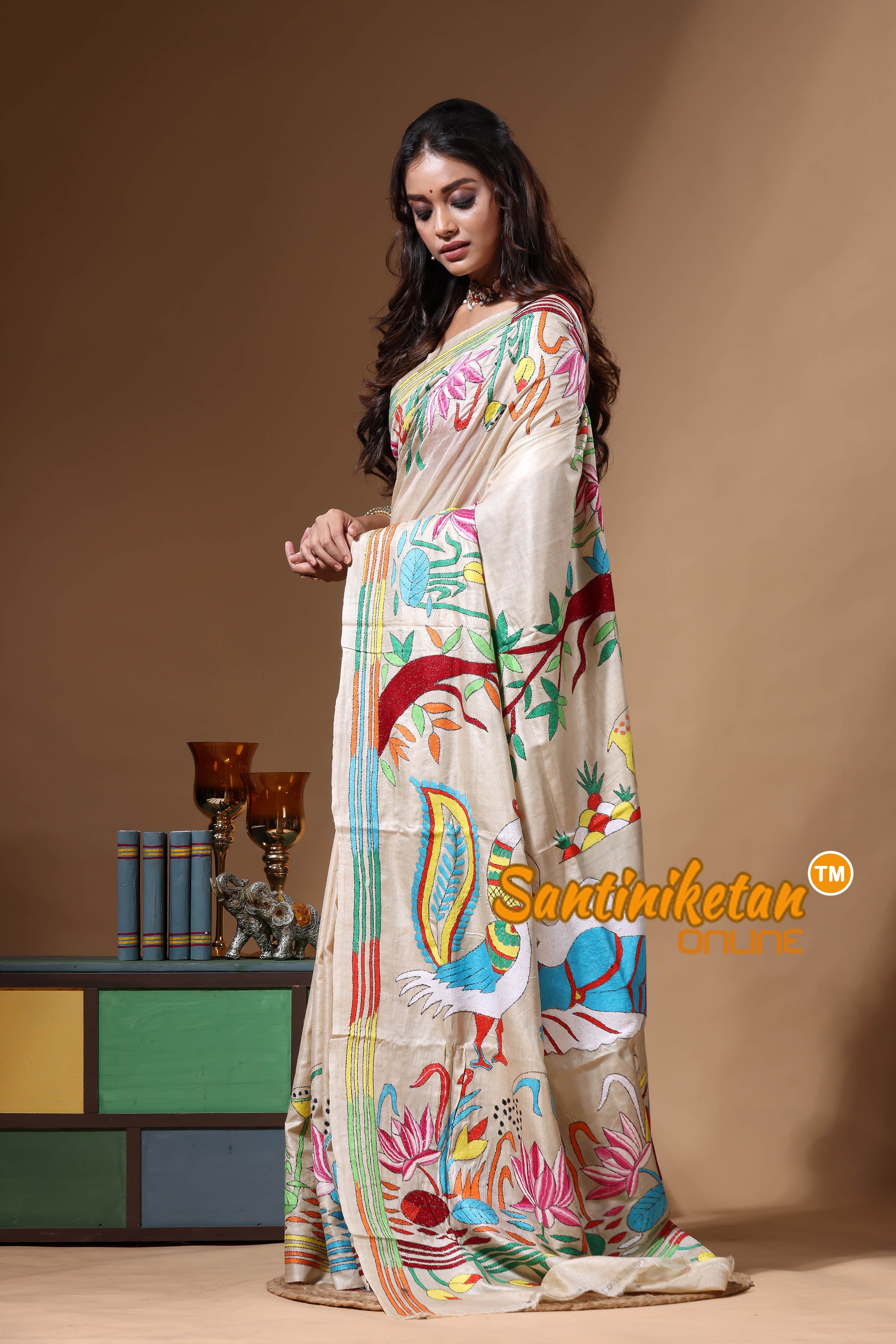 Pure Gachi Tussar Kantha Stitch Saree SN2630656