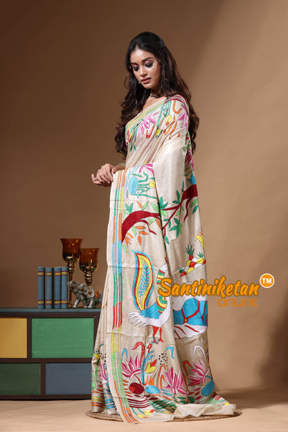 Pure Gachi Tussar Kantha Stitch Saree SN2630656