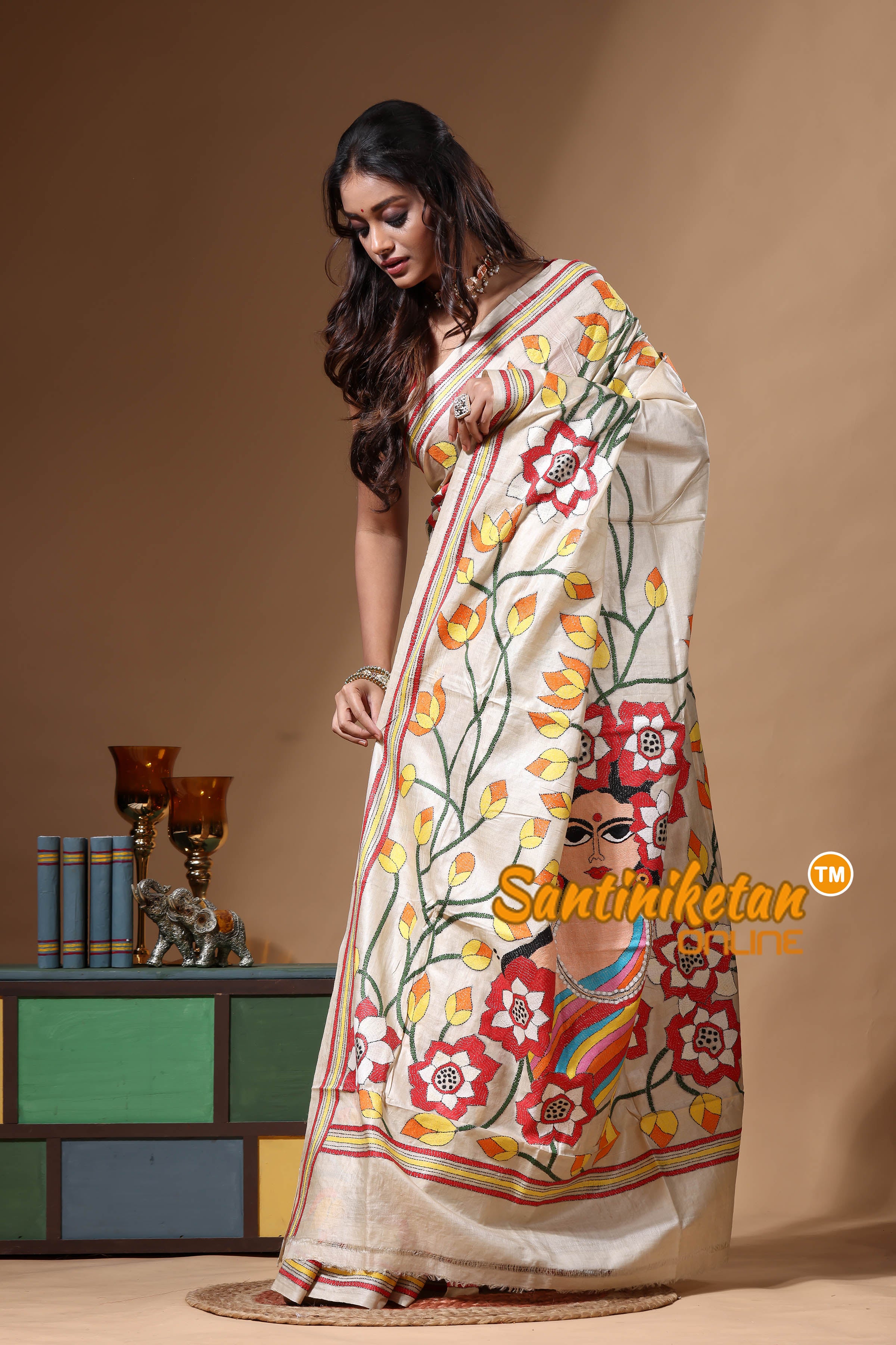 Pure Gachi Tussar Kantha Stitch Saree SN2630662