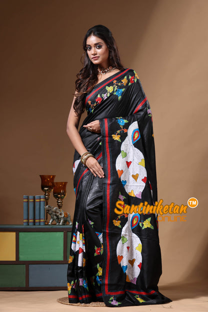 Dye Pure Gachi Tussar Kantha Stitch Saree SN2630668