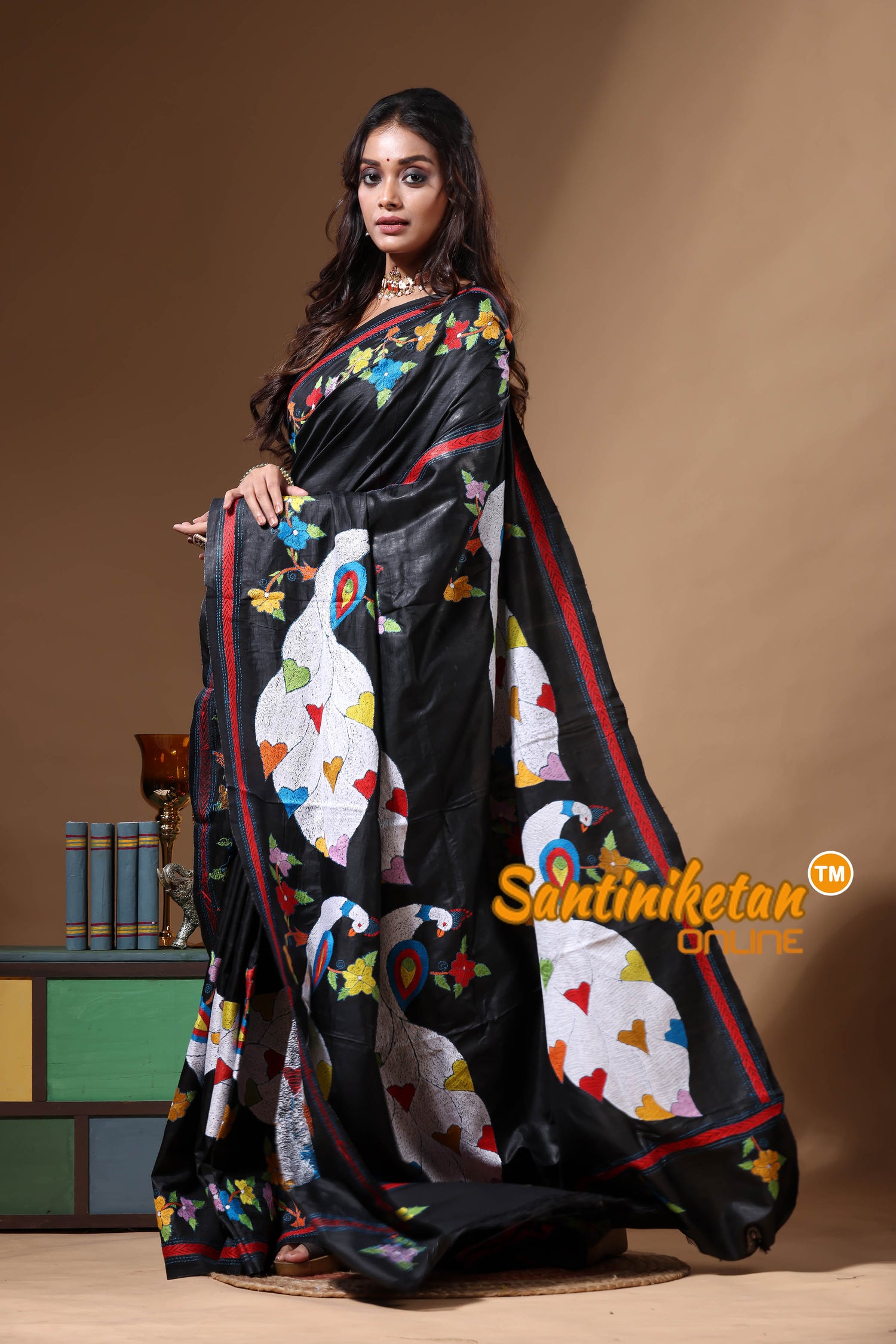 Dye Pure Gachi Tussar Kantha Stitch Saree SN2630668