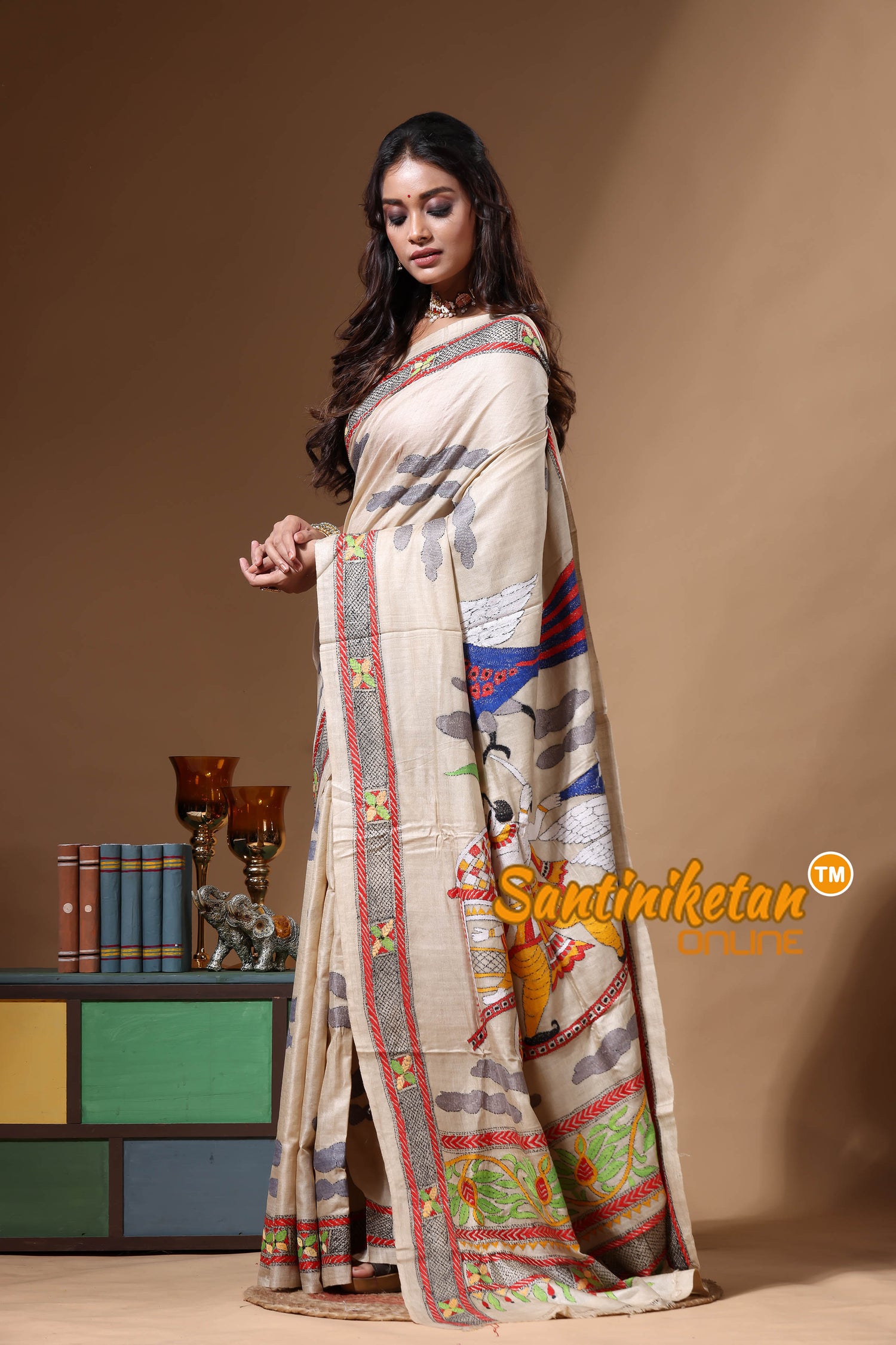 Pure Gachi Tussar Kantha Stitch Saree SN2630674