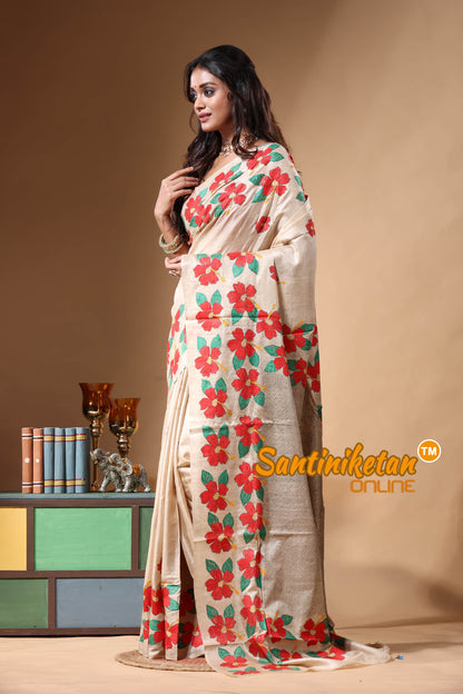 Pure Gachi Tussar Kantha Stitch Saree SN2630680