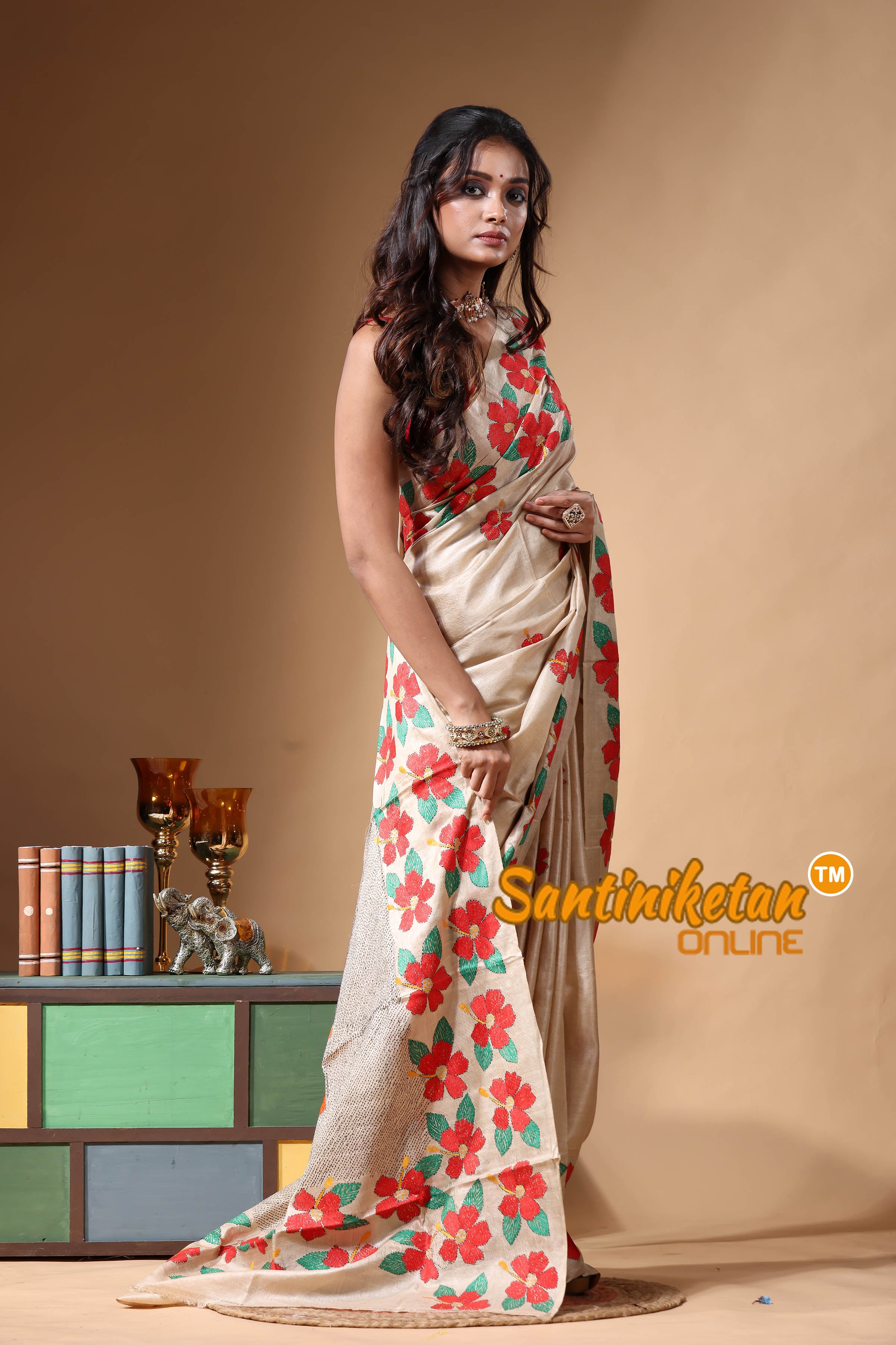 Pure Gachi Tussar Kantha Stitch Saree SN2630680