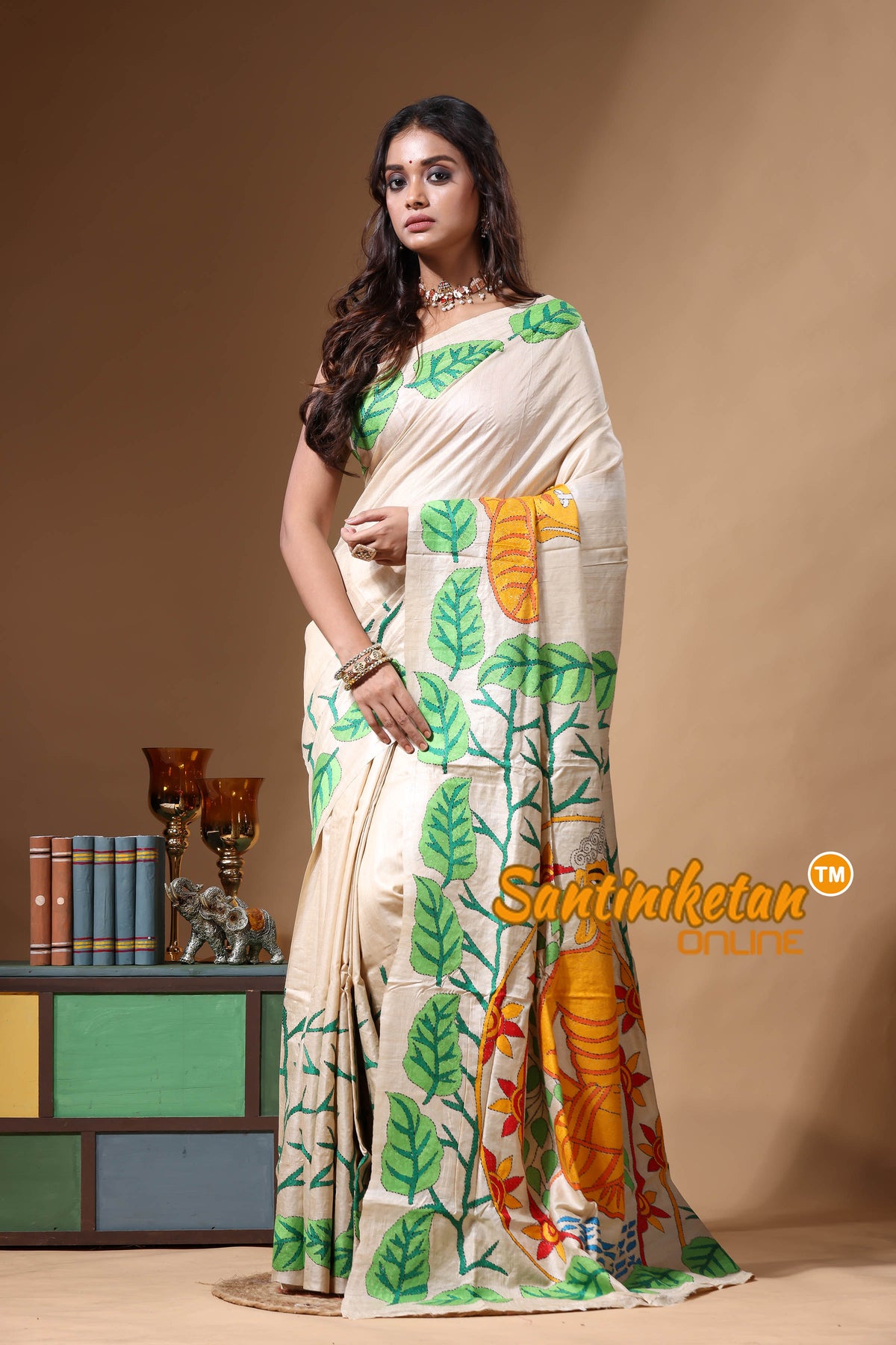 Pure Gachi Tussar Kantha Stitch Saree SN2630687