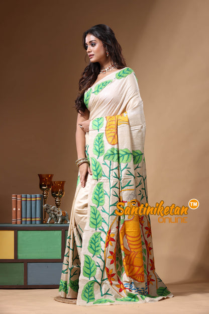 Pure Gachi Tussar Kantha Stitch Saree SN2630687
