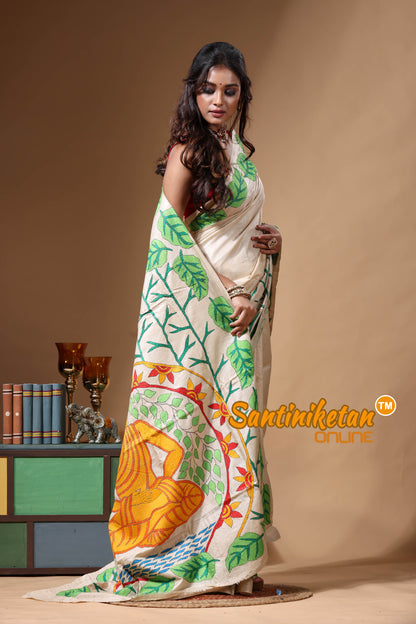 Pure Gachi Tussar Kantha Stitch Saree SN2630687