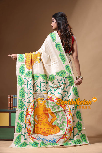Pure Gachi Tussar Kantha Stitch Saree SN2630687