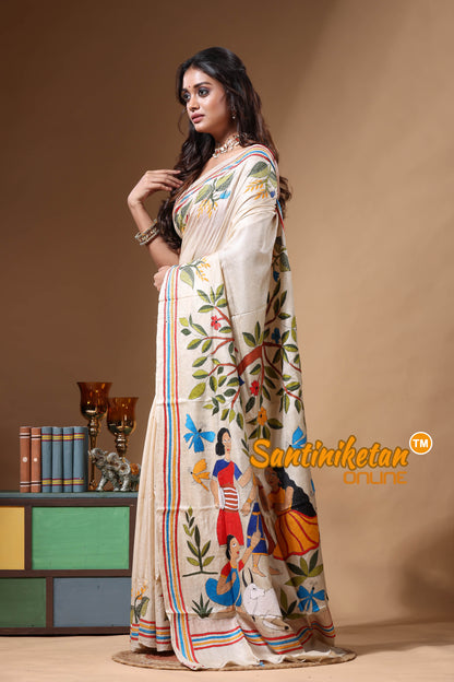 Pure Gachi Tussar Kantha Stitch Saree SN2630699