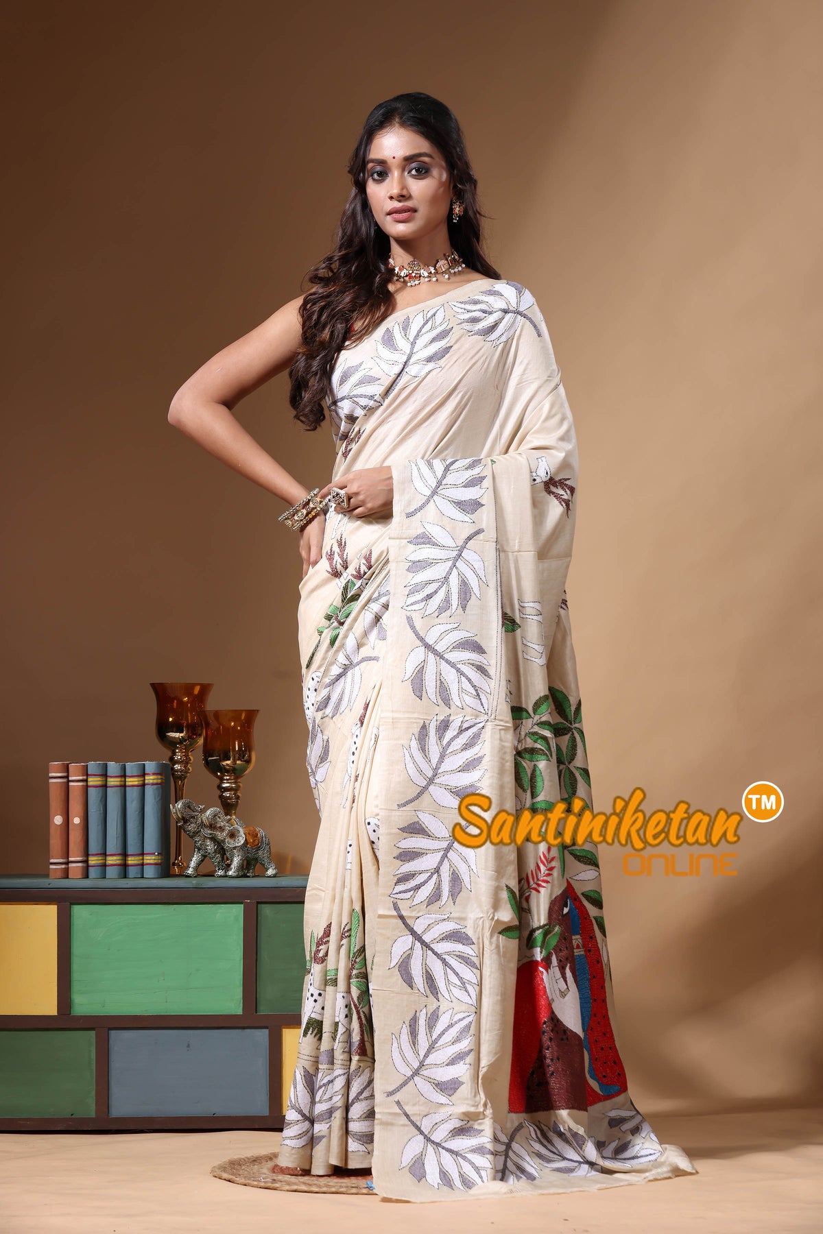 Pure Gachi Tussar Kantha Stitch Saree SN2630705