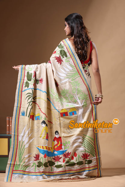 Pure Gachi Tussar Kantha Stitch Saree SN2630711