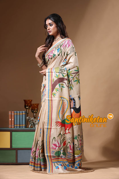 Pure Gachi Tussar Kantha Stitch Saree SN2630717