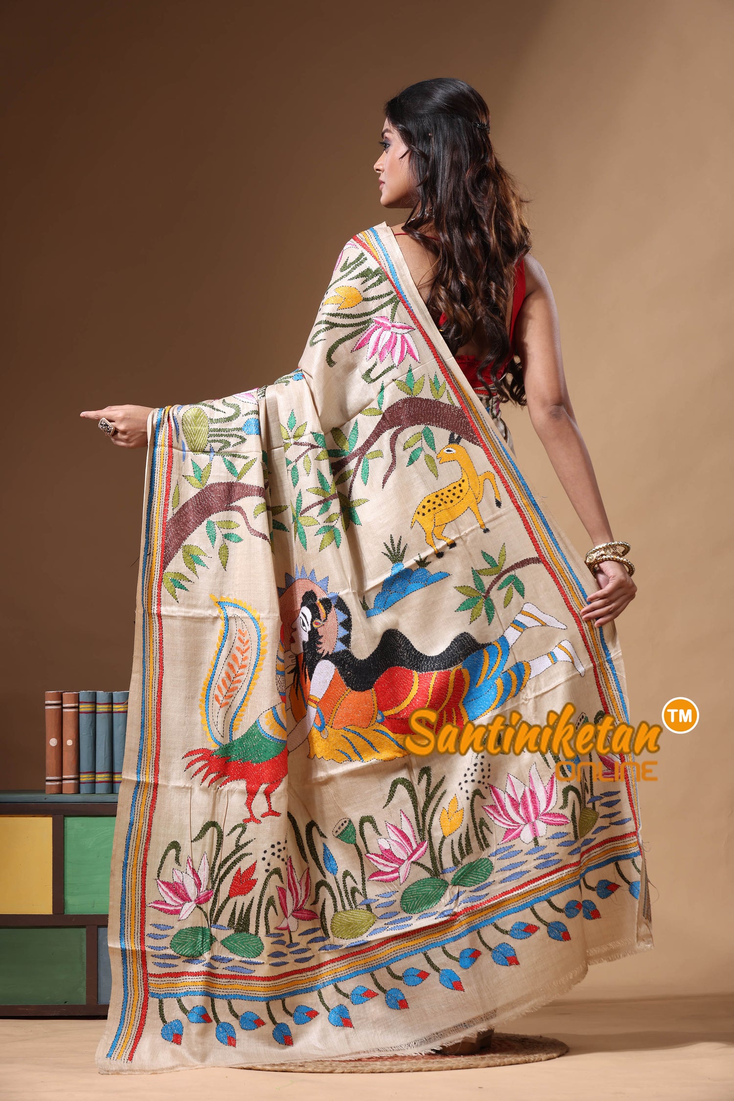Pure Gachi Tussar Kantha Stitch Saree SN2630717