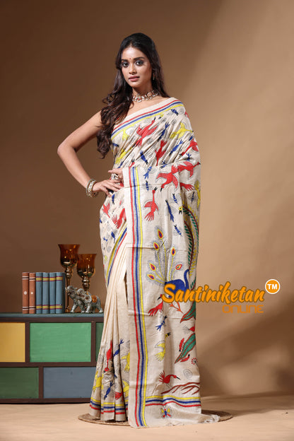 Pure Gachi Tussar Kantha Stitch Saree SN2630723