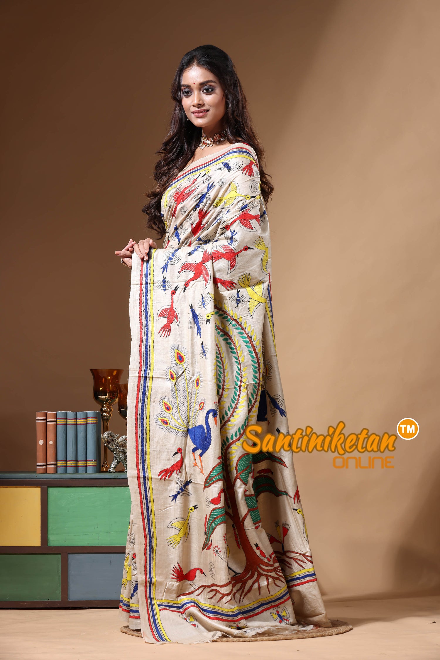 Pure Gachi Tussar Kantha Stitch Saree SN2630723
