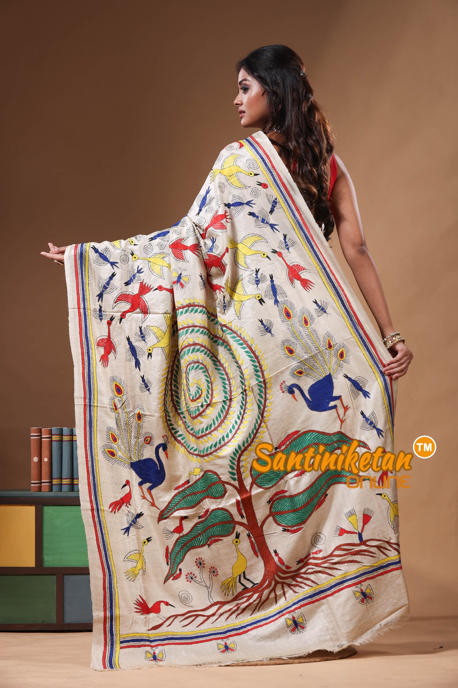 Pure Gachi Tussar Kantha Stitch Saree SN2630723