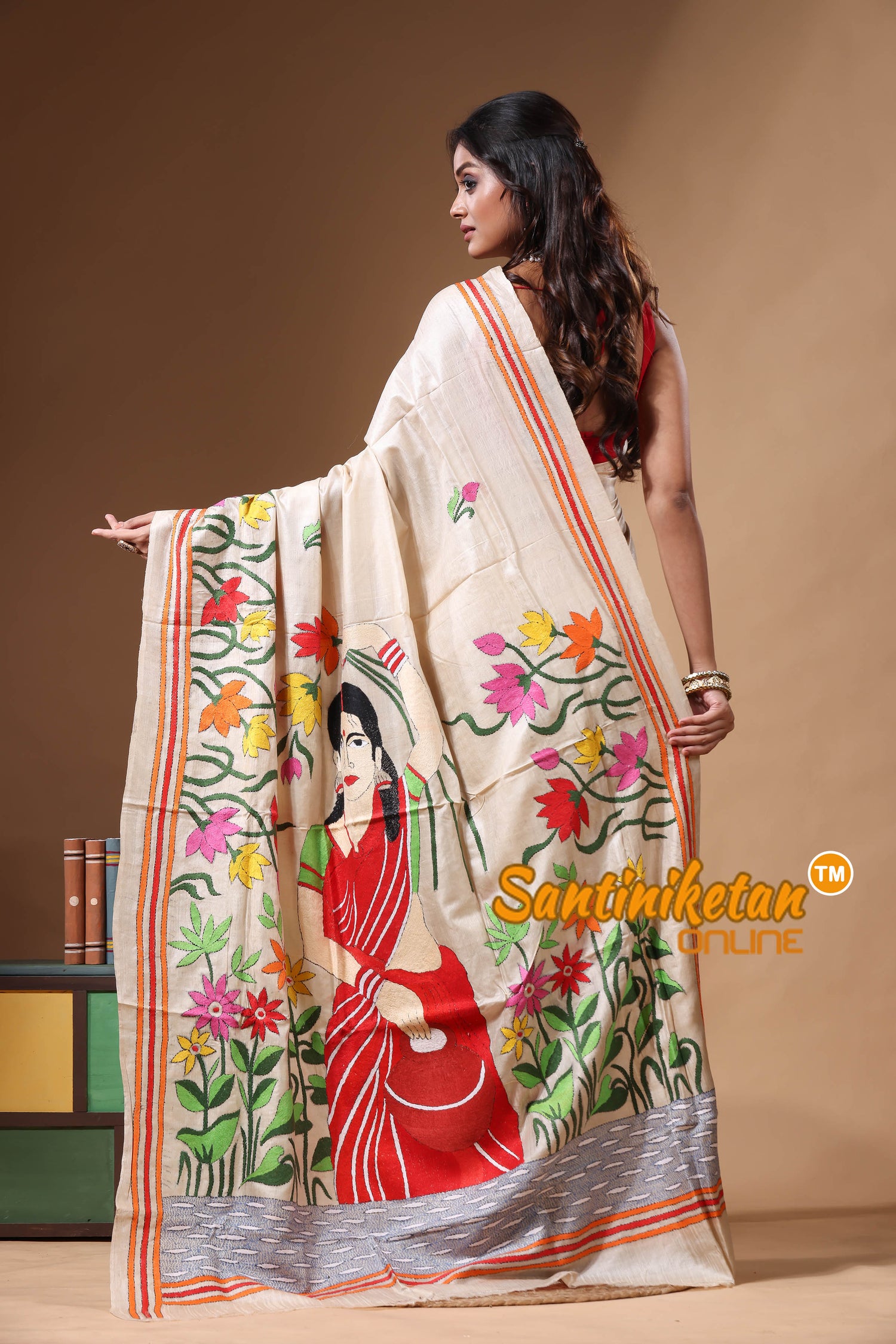 Pure Gachi Tussar Kantha Stitch Saree SN2630729